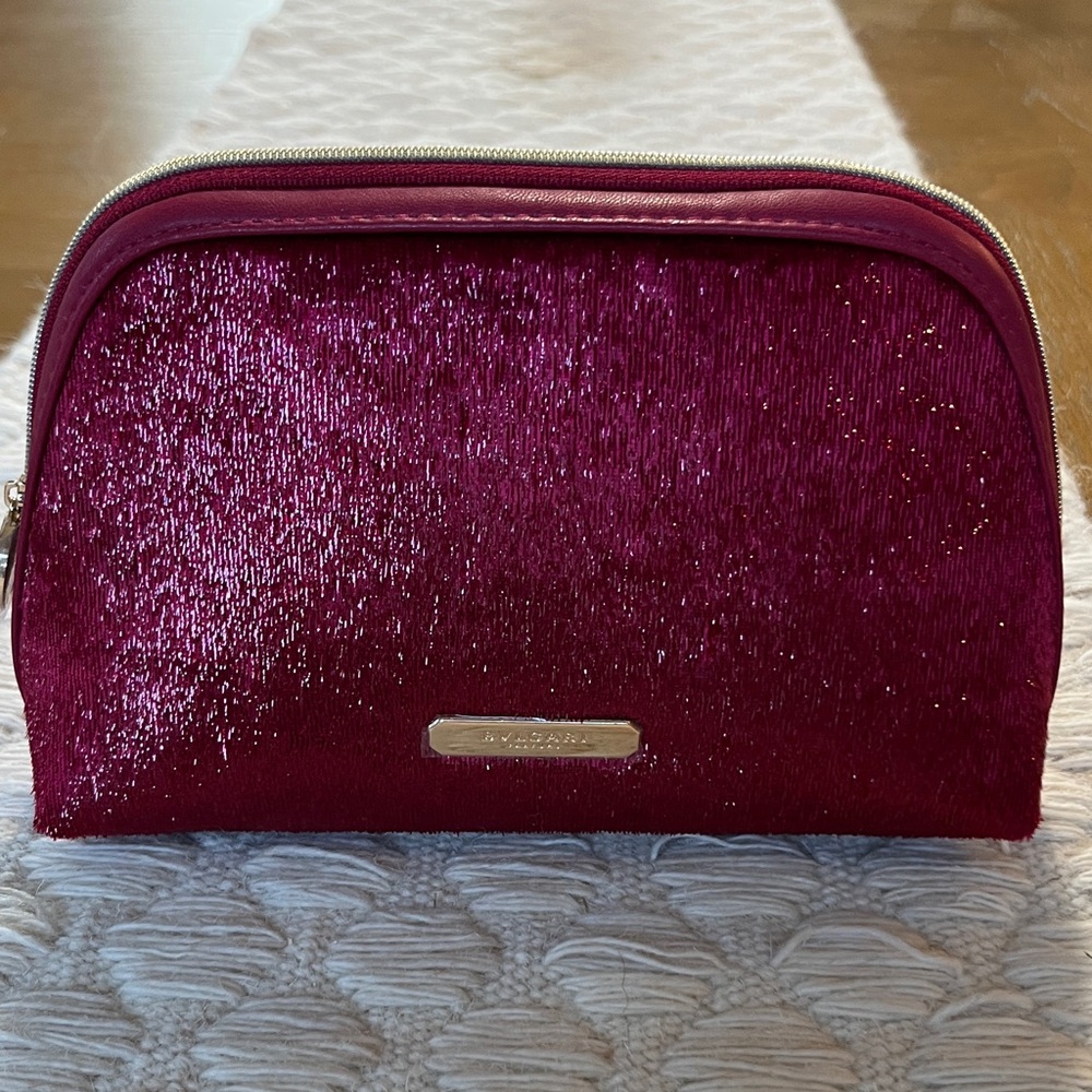NWOT Bulgari Sparkling Burgundy Cosmetic Bag